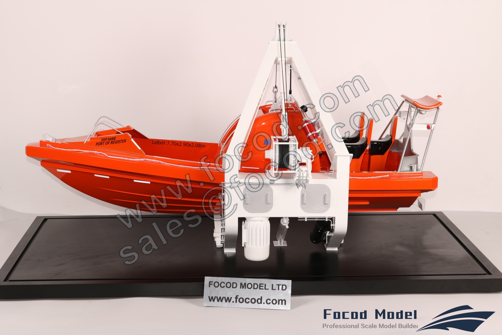 custom made model of 快速救援艇及艇架